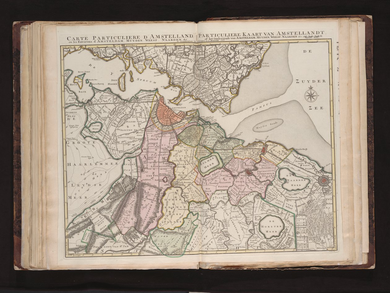 Carte privado d&39;Amstelland, ou arredores de Amsteldam, Muyden, Weesp, Naarden de Johannes Condet