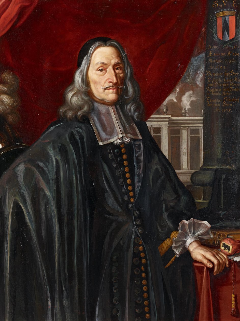 Retrato dos barões de Spiehs Sigmund von Erlach de Johannes Dünz
