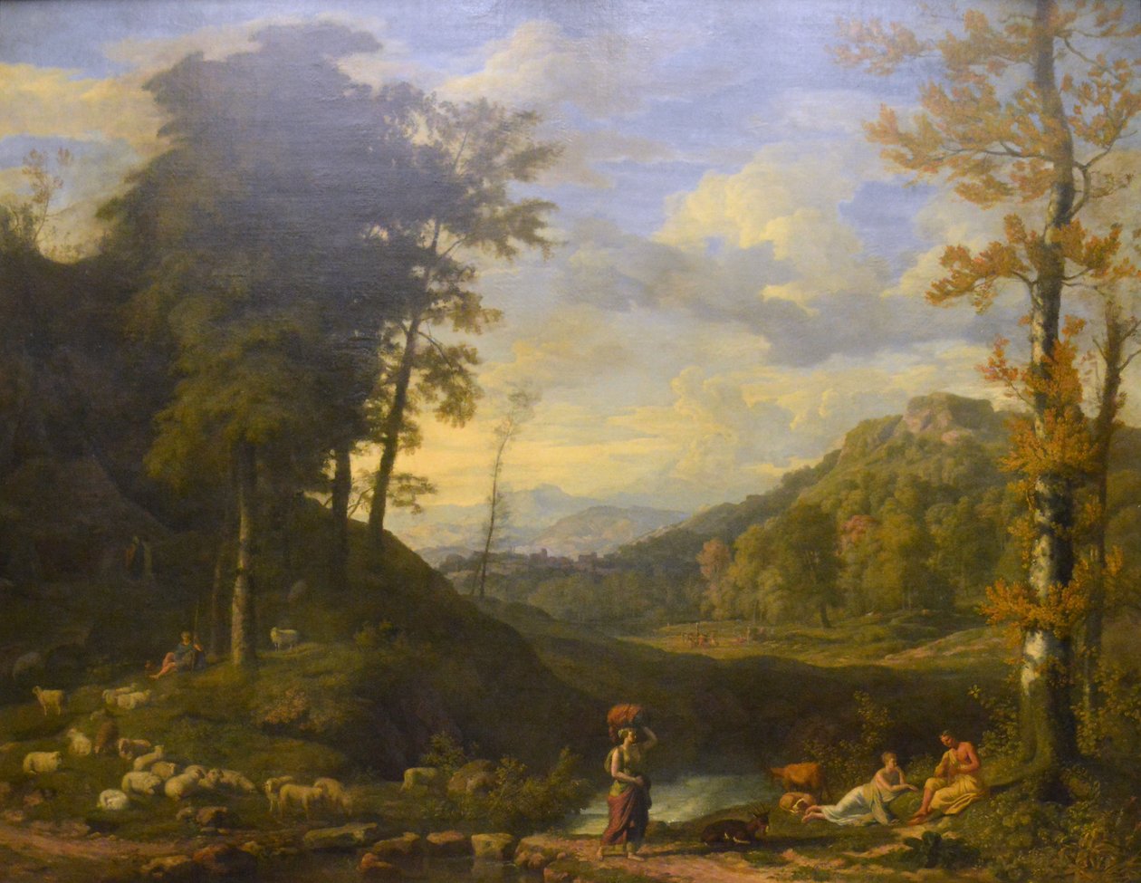 Paisagem com pastor e flautista de Johannes Glauber