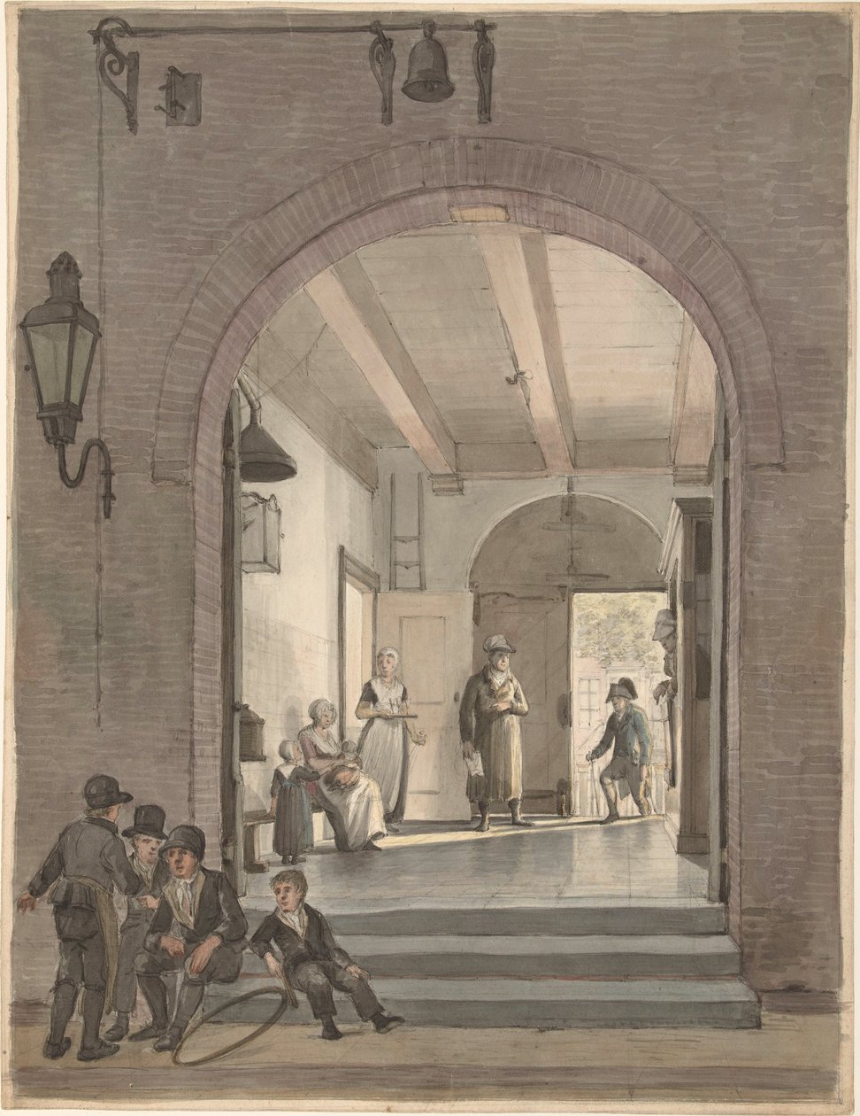 A entrada do Evangelical Lutheran Diaconie e Bestedelingenhuis em Amsterdã de Johannes Jelgerhuis