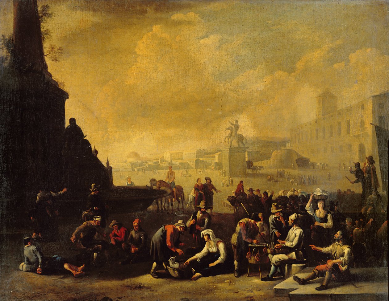 Um Fórum Romano com Figuras de Johannes Lingelbach
