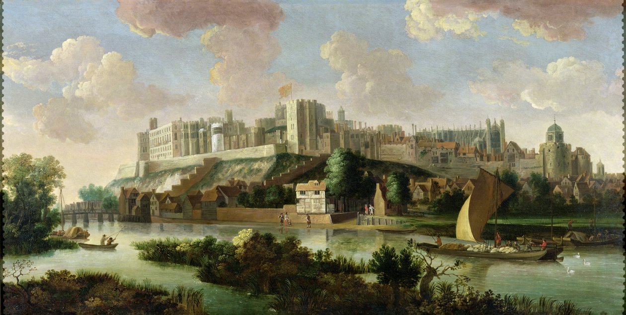 Castelo de Windsor visto do Tamisa, c.1700 de Johannes Vorsterman