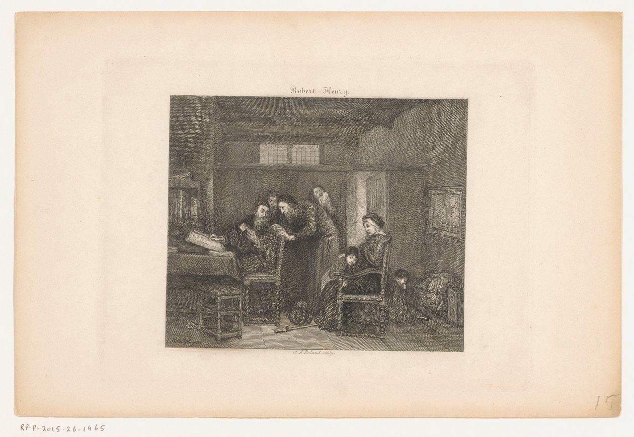 Interior com um administrador atrás de sua mesa de Johannes Arnoldus Boland