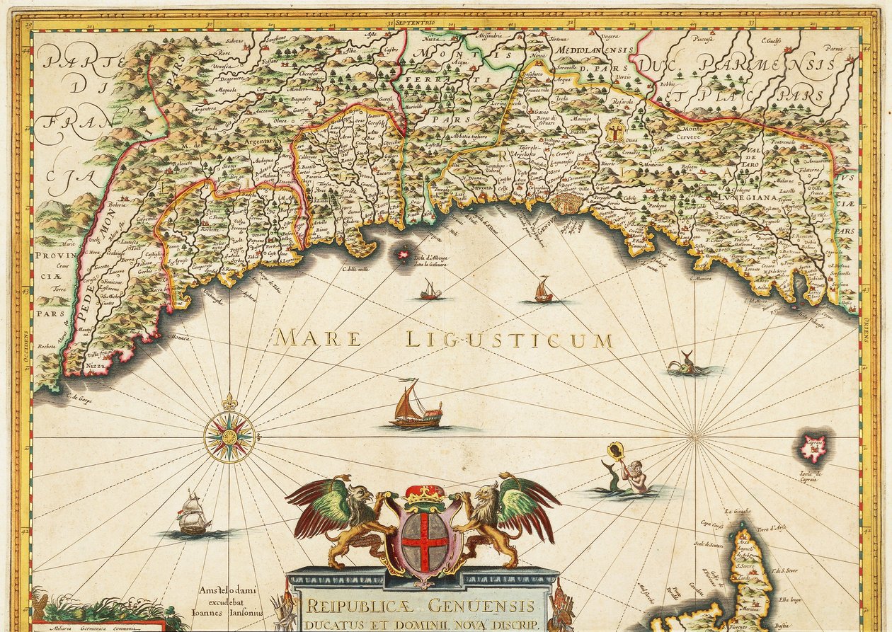 República de Génova, Mapa de Jan Baptist Vrients, Gravação em cobre de Johannes Baptista Vrints