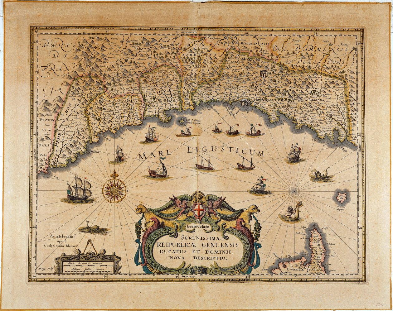 República de Génova, Mapa de Jan Baptist Vrients, Gravação em cobre de Johannes Baptista Vrints
