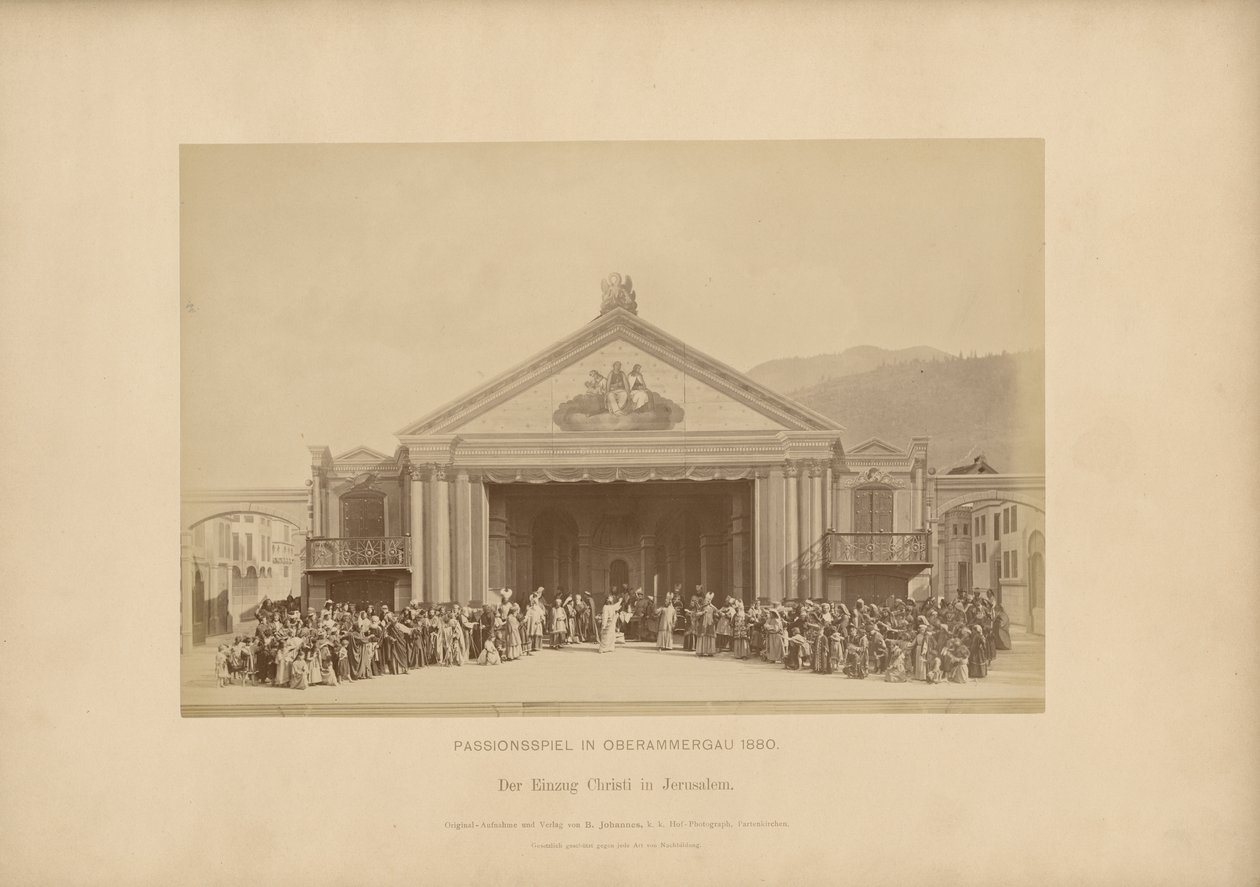 Paixão de Ober-Ammergau - entrada de Cristo em Jerusalém de Johannes Bernhard