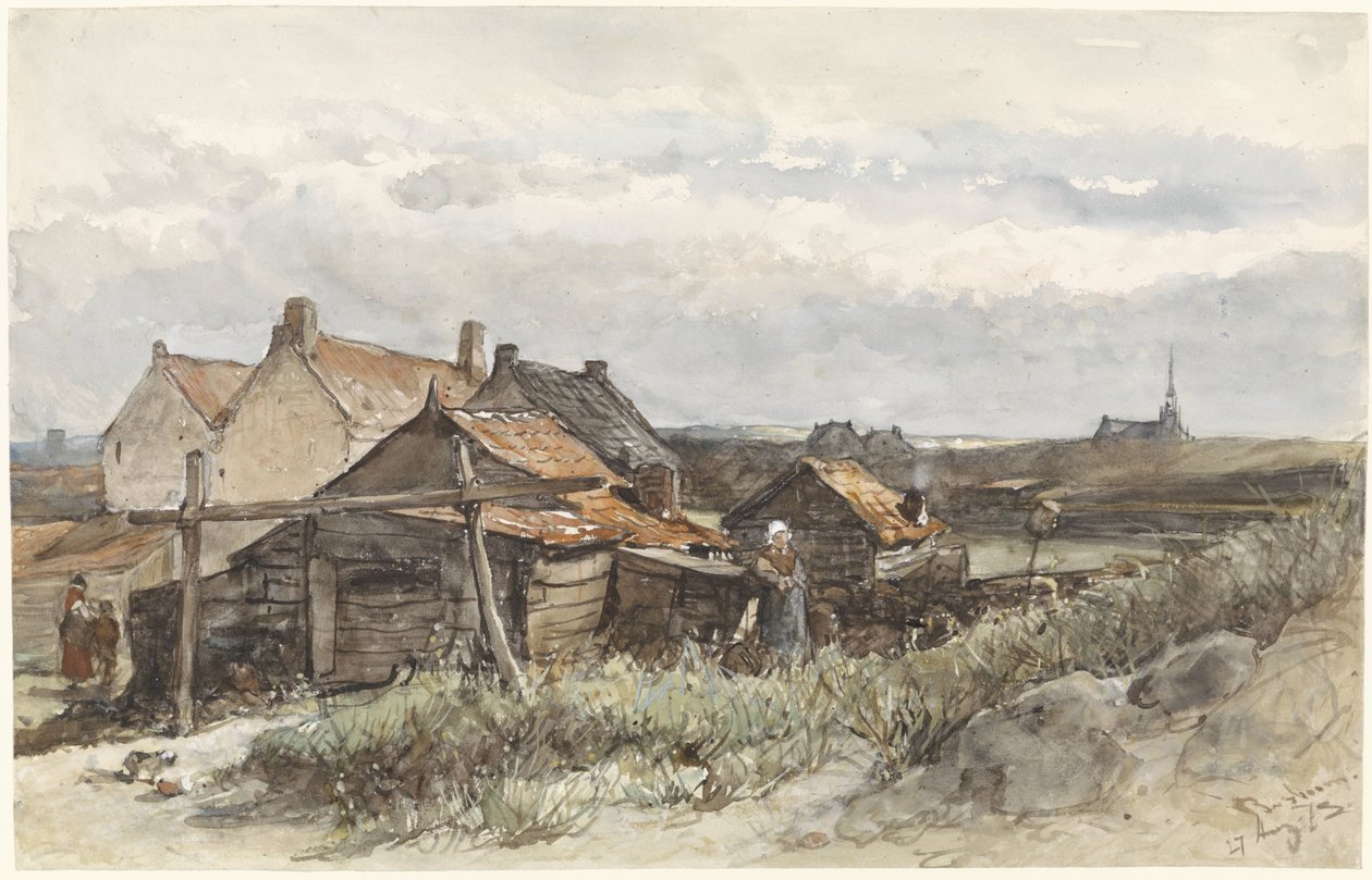 Casas de pesca em Scheveningen Casas dos Pescadores em Scheveningen de Johannes Bosboom
