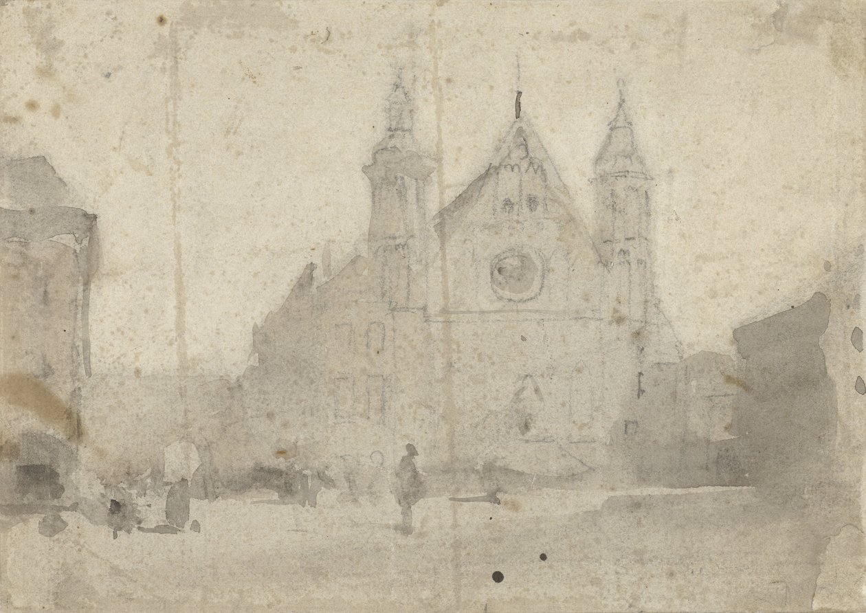 Vista do Salão dos Cavaleiros em Binnenhof de Johannes Bosboom