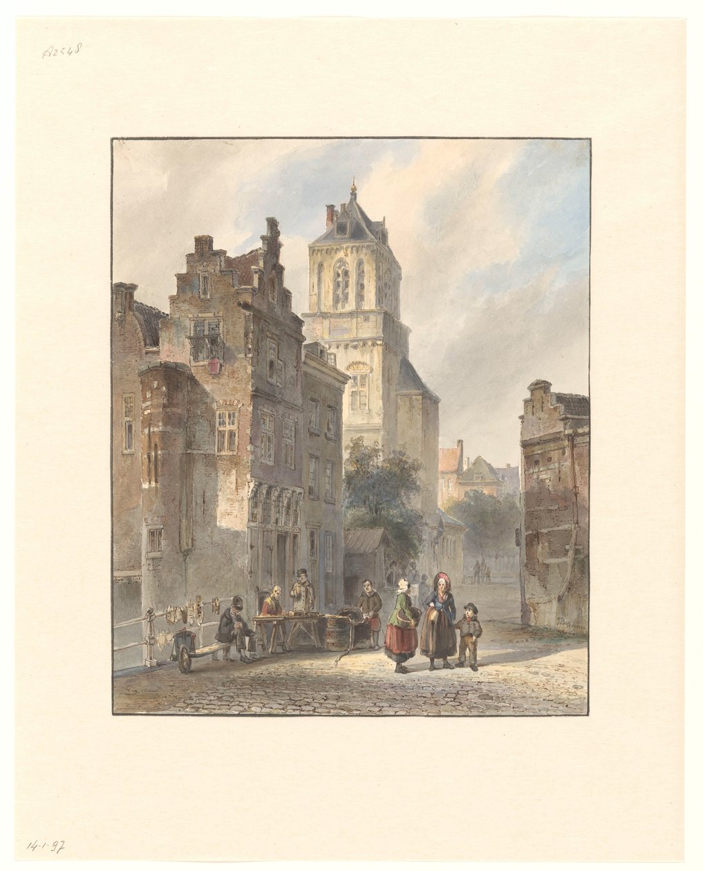 Vista da prefeitura de Delft de Johannes Bosboom