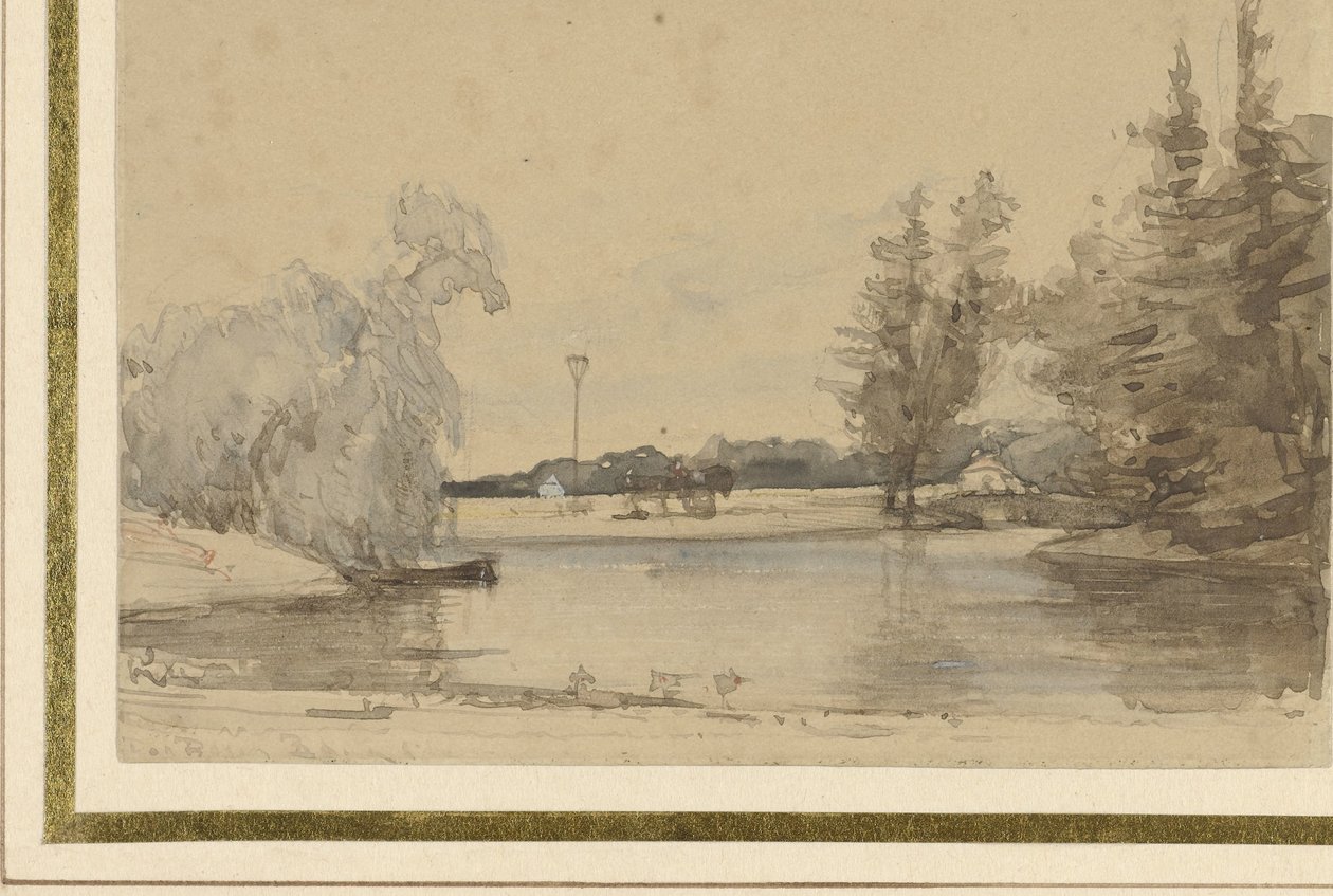 Vista através do lago da Casa de Leede (?) de Johannes Bosboom