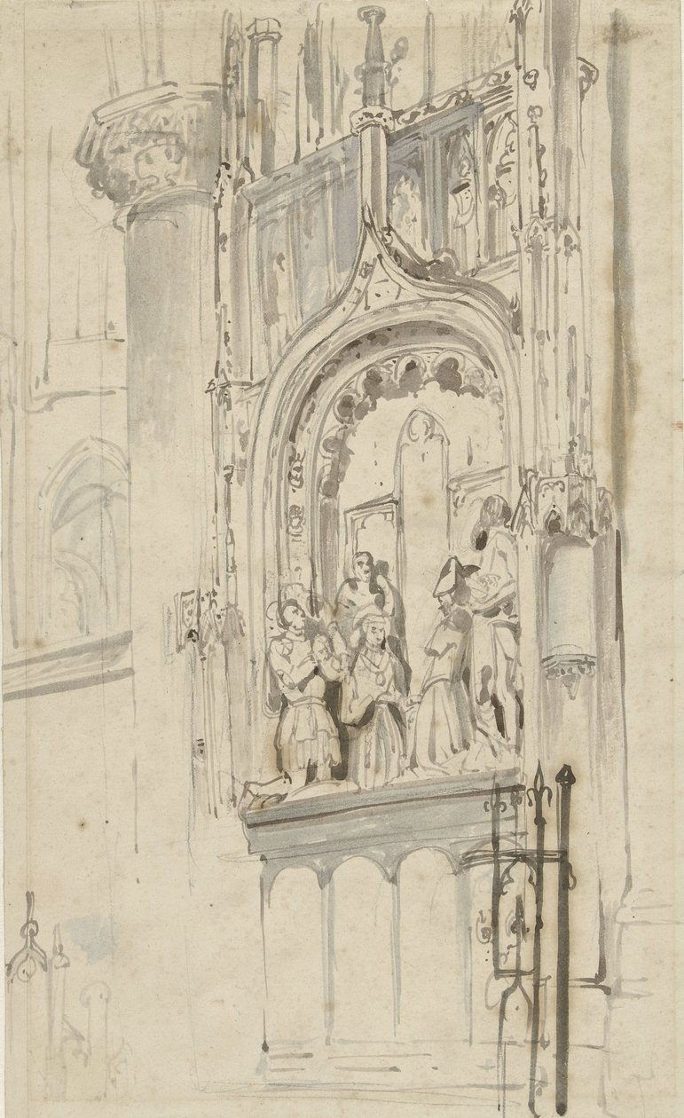 Monumento funerário de Engelbrecht I van Nassau, no Grote Kerk em Breda de Johannes Bosboom