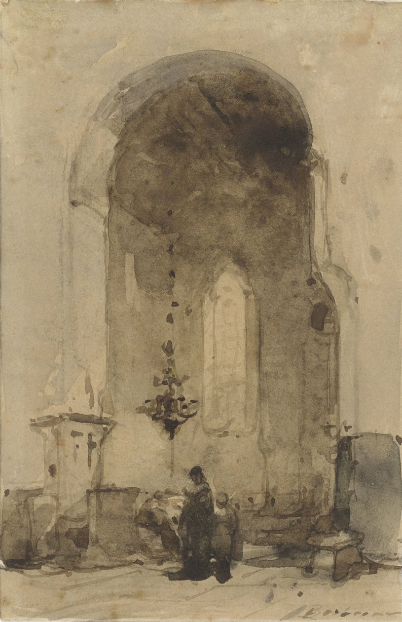 Interior do Geertekerk em Utrecht de Johannes Bosboom