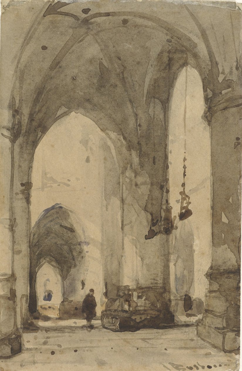 Interior da Igreja de Saint Bavo em Haarlem de Johannes Bosboom