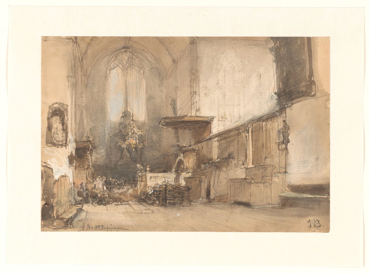 Interior da igreja em Oosthuizen de Johannes Bosboom