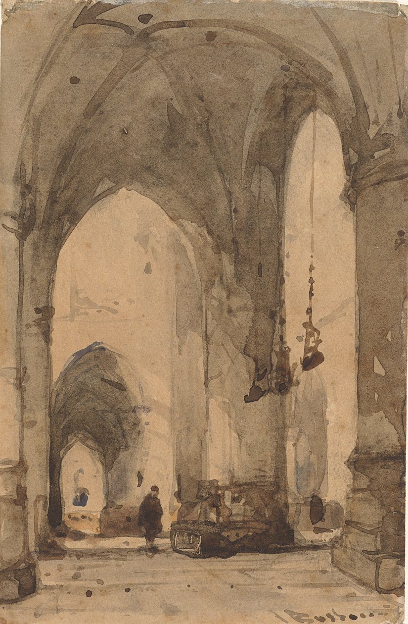 Interior do Sint-Bavokerk em Haarlem de Johannes Bosboom