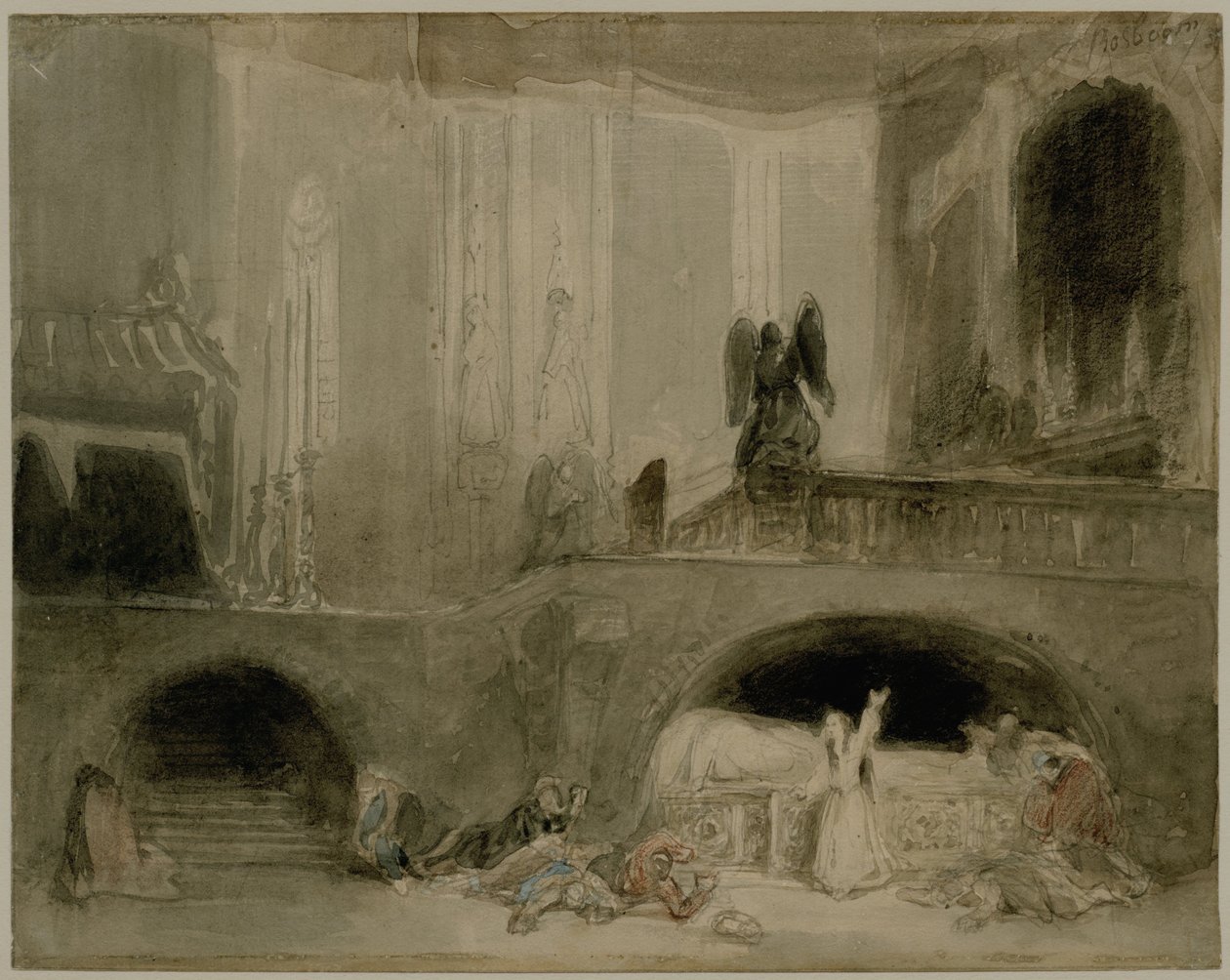 Cena da ópera Guido et Ginevra de Johannes Bosboom