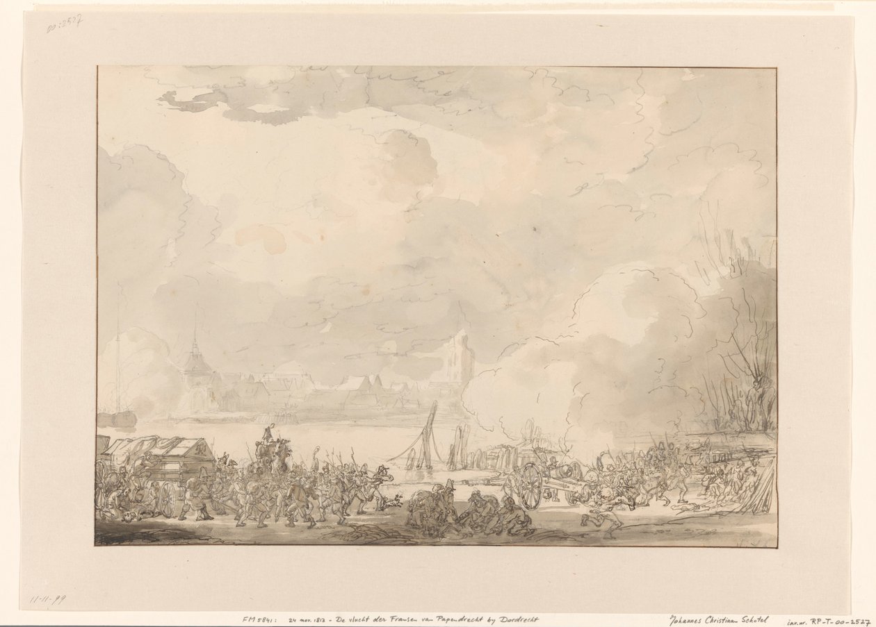 Voo dos franceses de Papendrecht, 1813 de Johannes Christiaan Schotel