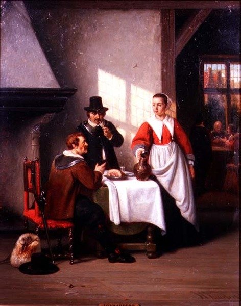 Uma Taberna Interior (painel) de Johannes Christoffel Vaarberg