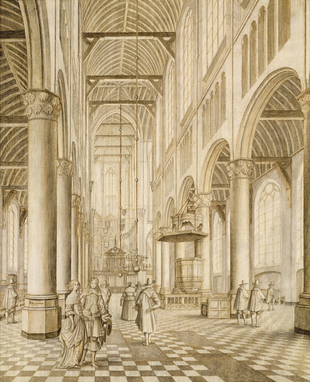 Interior da nova igreja, Delft de Johannes Coebermans