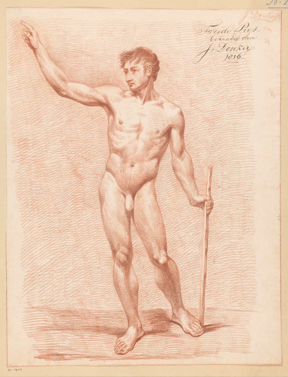 Nu masculino em pé, visto de frente (2º prêmio 1816) de Johannes Donker