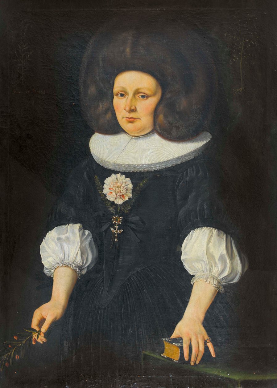 Alemão: Retrato de uma senhora com um livro de orações de Johannes Dünz