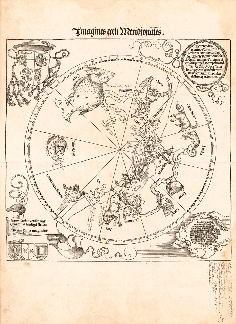 Imagina meridionales de coeli de Johannes; Dürer Stabius