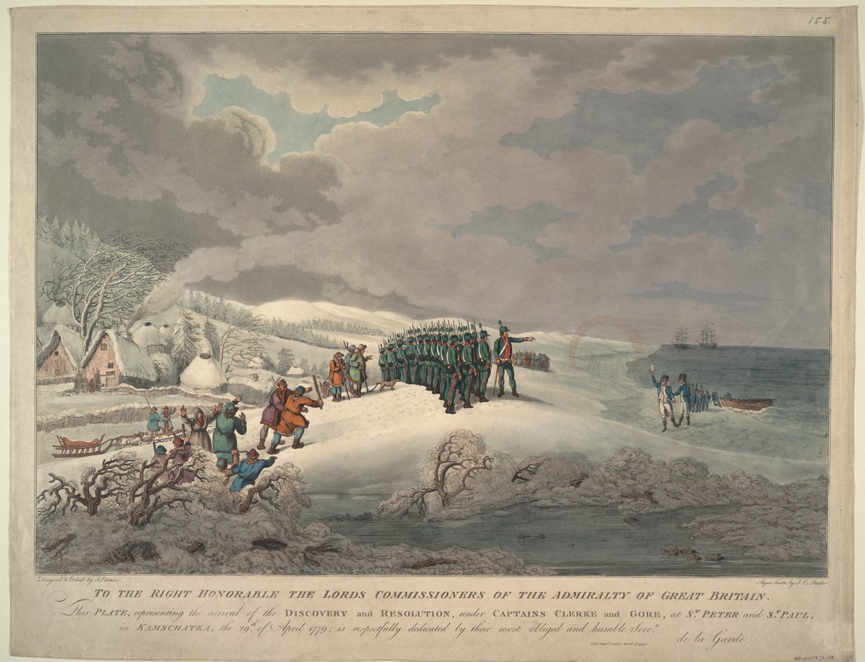 Chegada da resolução e descoberta na costa leste de Kamchatka, 1779 de Johannes Eckstein