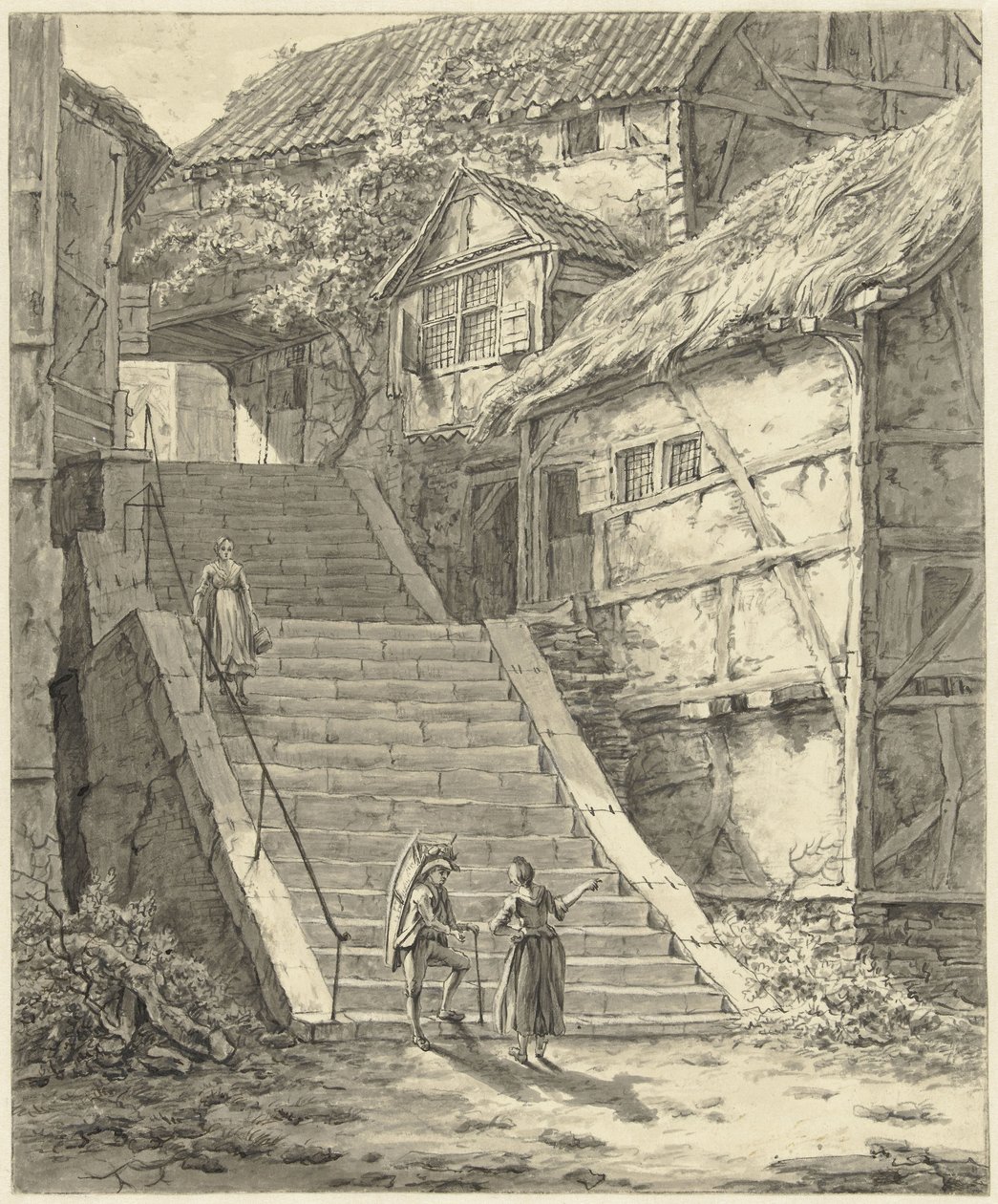 Escadas entre casas em Mettmann, acima de Düsseldorf de Johannes Elffers