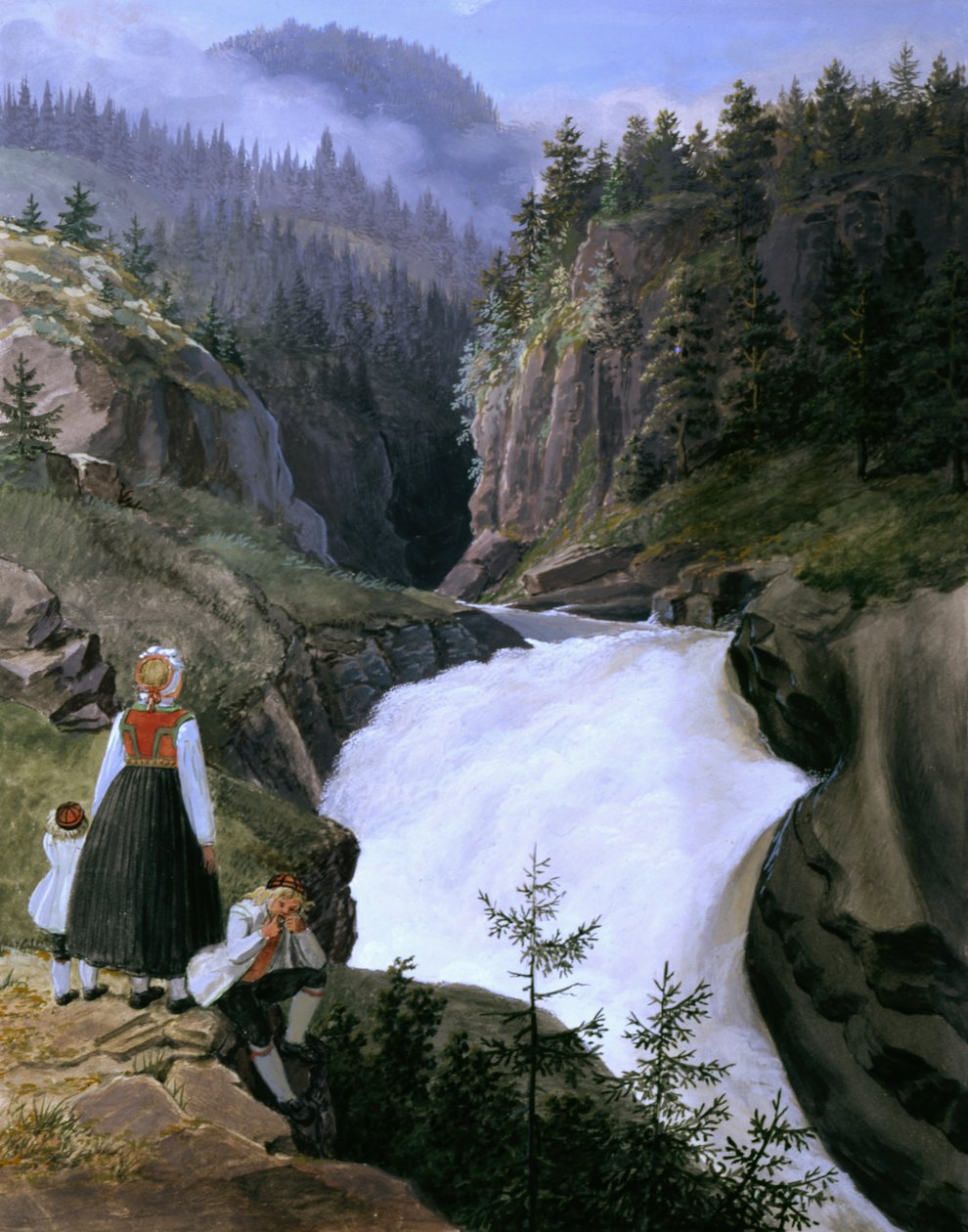 Rukkedals rio Nes em Hallingdal de Johannes Flintoe