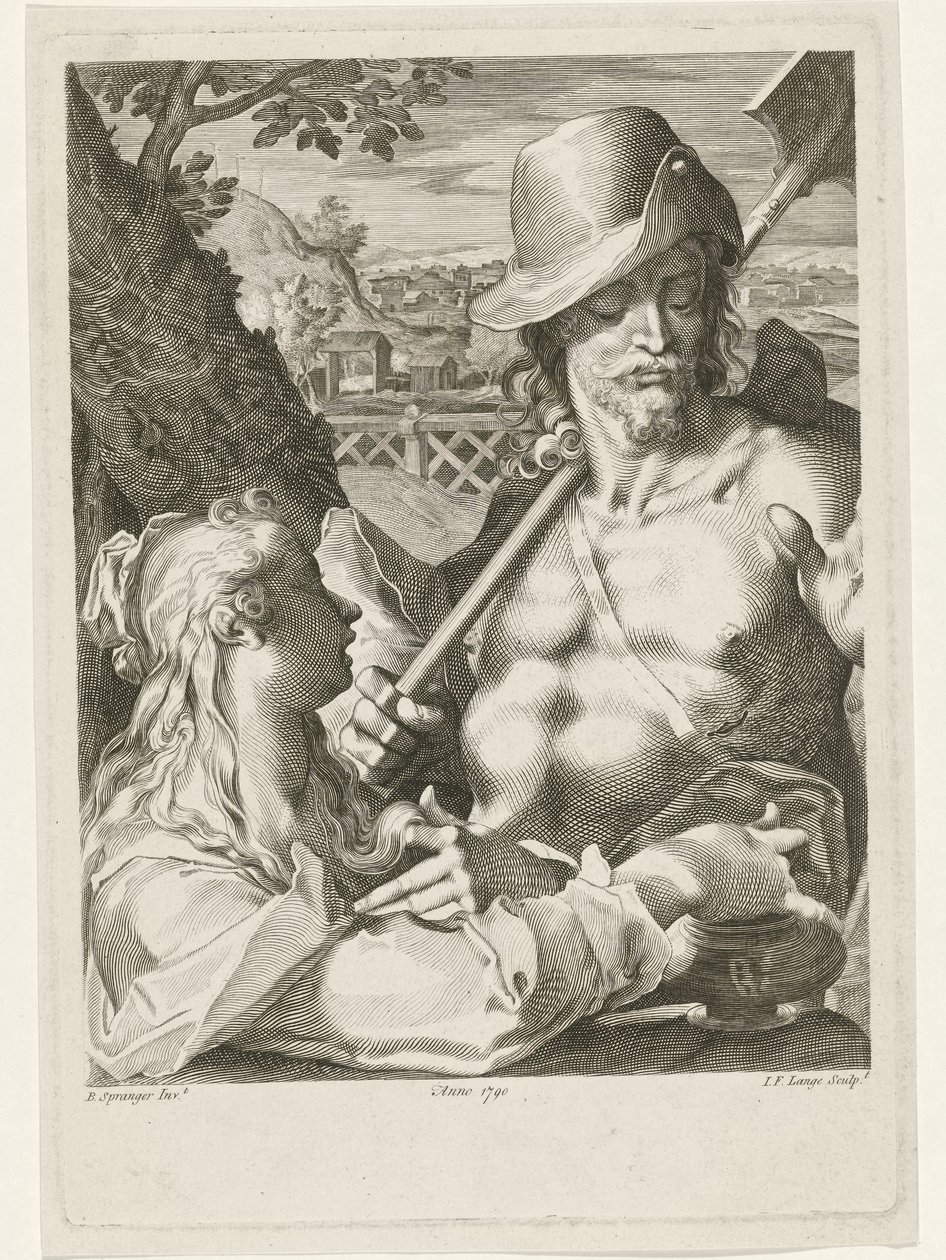 Cristo aparece como um jardineiro para Maria Madalena de Johannes Fredericus Lange