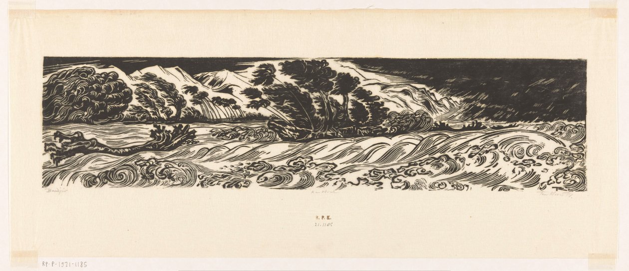 Bandjir (título original no objeto) de Johannes Frederik Engelbert ten Klooster (signed by artist)