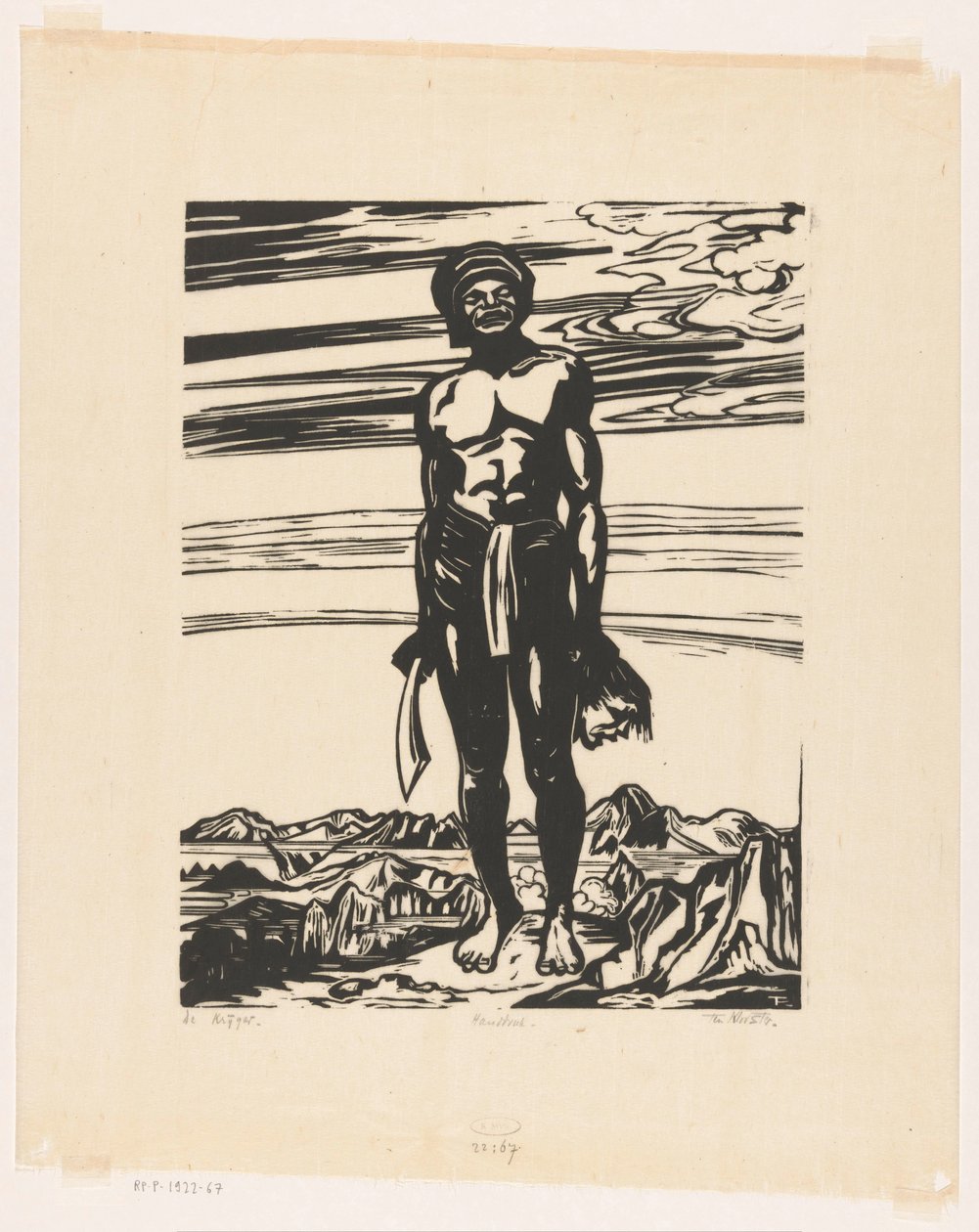 O Guerreiro (título original no objeto) de Johannes Frederik Engelbert ten Klooster (signed by artist)
