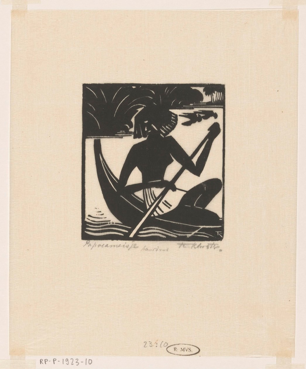 Papoeameisje (título original no objeto) de Johannes Frederik Engelbert ten Klooster (signed by artist)