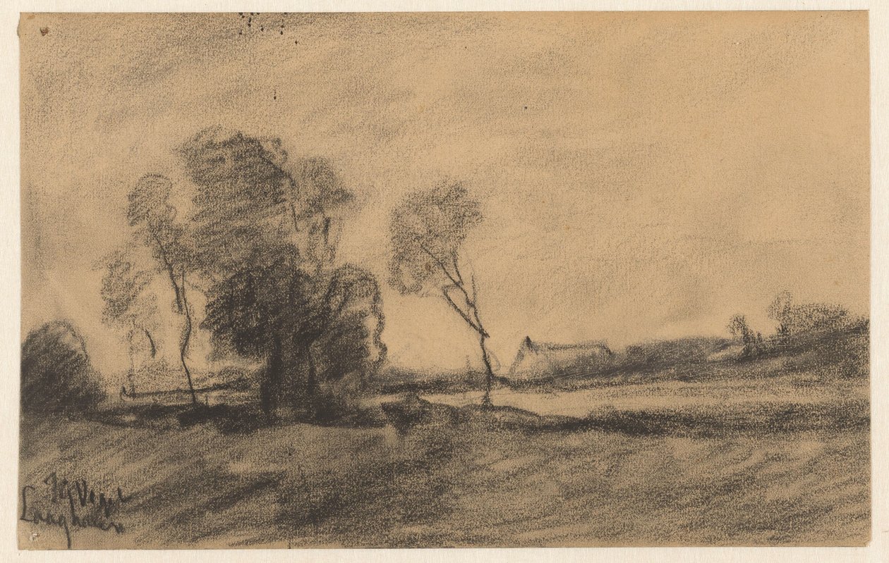 Árvores à beira da água em Laaghalen de Johannes Gijsbert Vogel