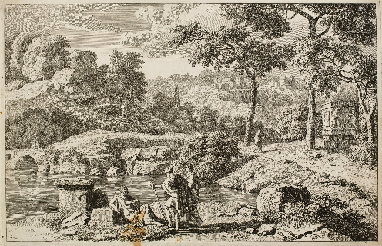Paisagem arcádica com ruínas de Johannes Glauber
