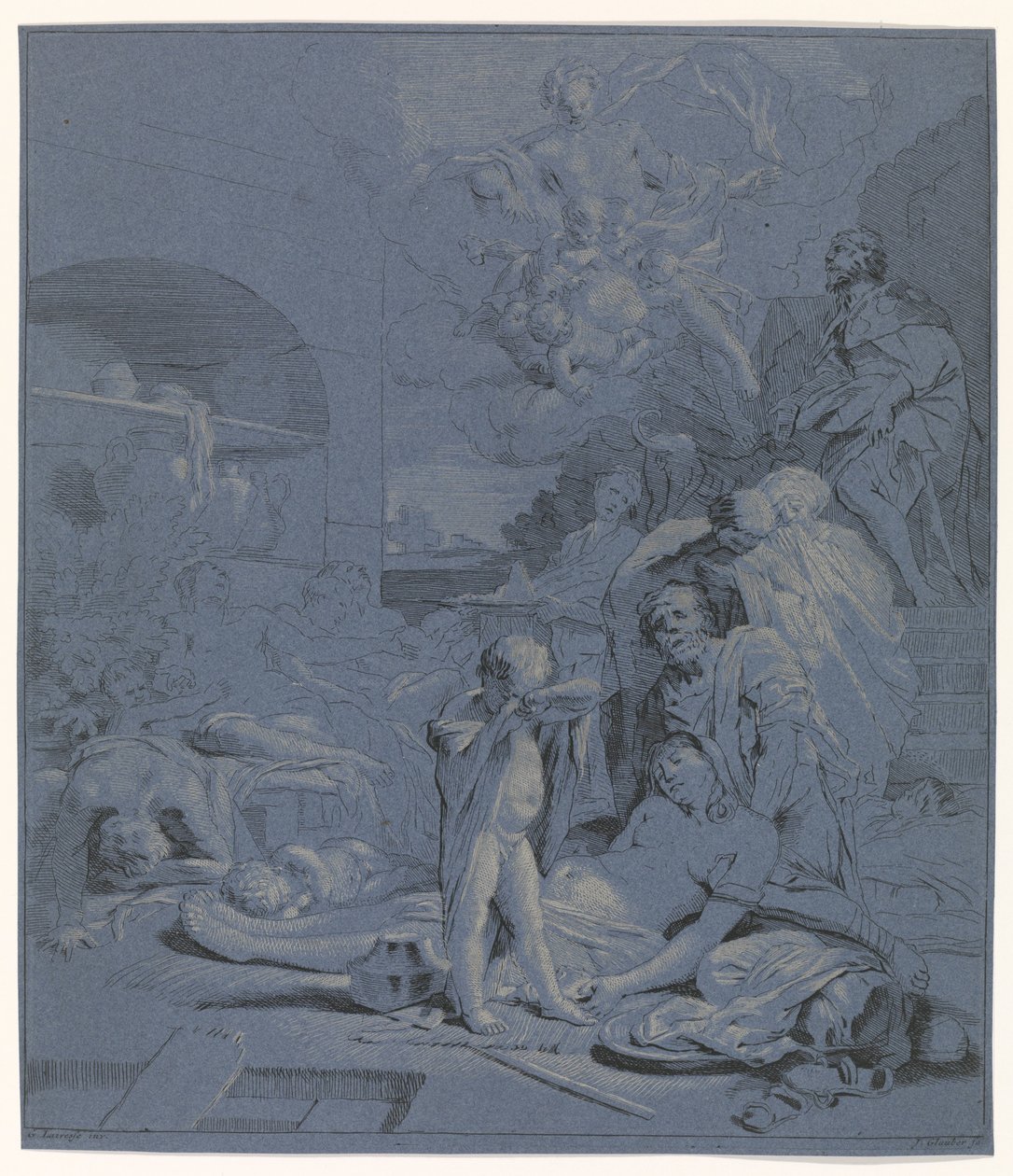 Supplicação de St Rochus
Representações bíblicas, mitológicas e alegóricas (título da série) de Johannes Glauber