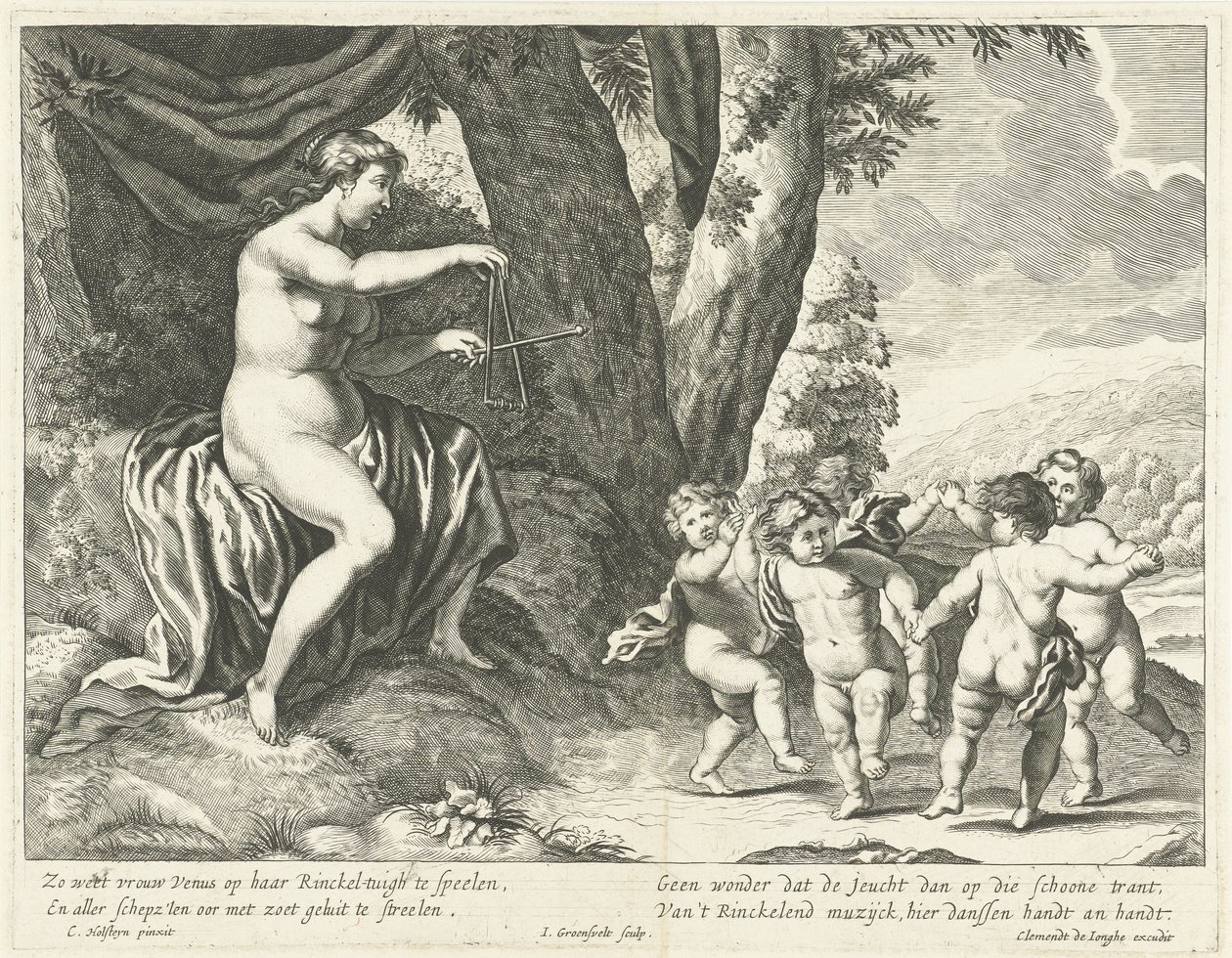 Vénus e putti dançantes de Johannes Gronsveld