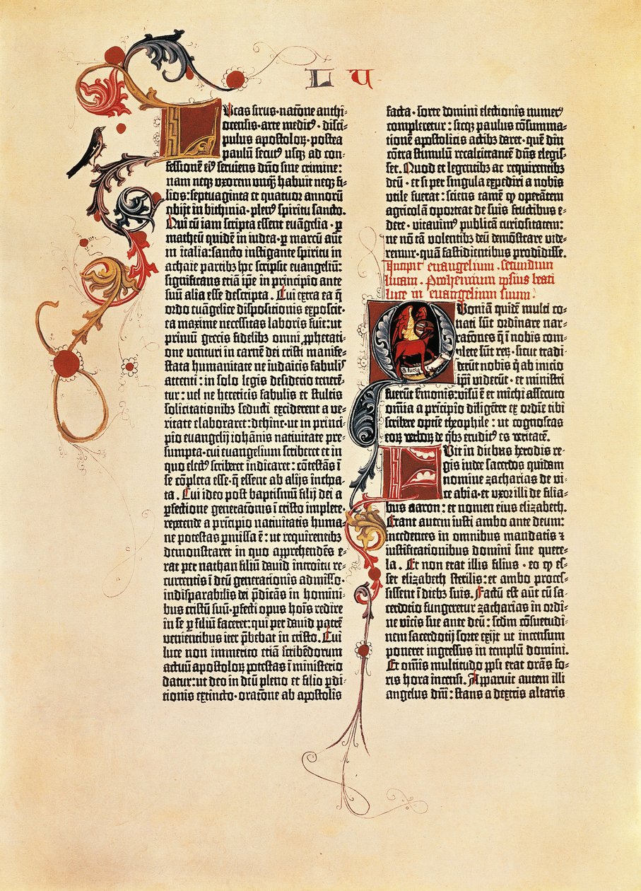 Página da Bíblia Mazarin (B42) de Johannes Gutenberg