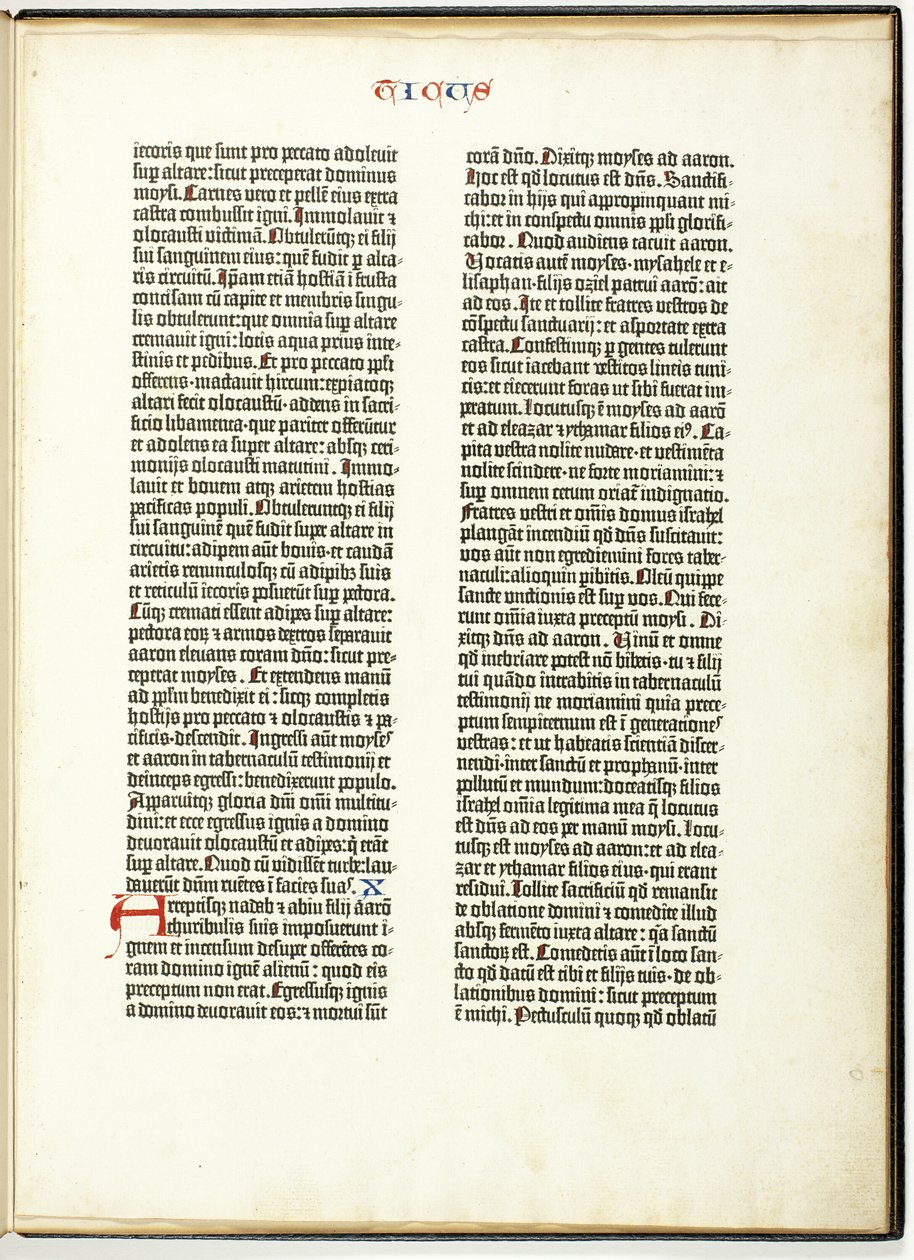 Folha da Bíblia de Gutenberg de Johannes Gutenberg