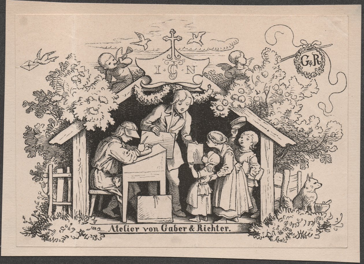 Estúdio de Gaber  Richter de Johannes Heinrich & Gaber August (1823 1894) Richter