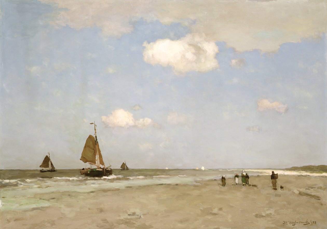 Cena praia, 1887 de Johannes Hendrik Weissenbruch