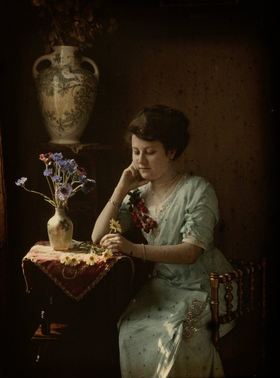 Mulher com flores de Johannes Hendrikus Antonius Maria Lutz