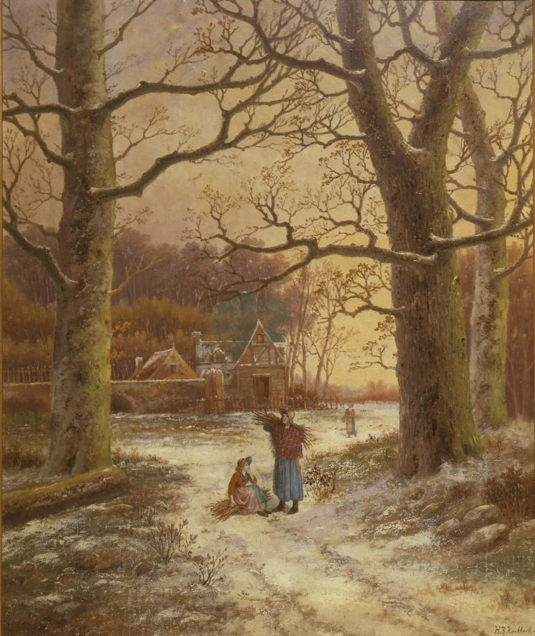Recolhendo o Combustível de Inverno (óleo) de Johannes Hermann Barend Koekkoek