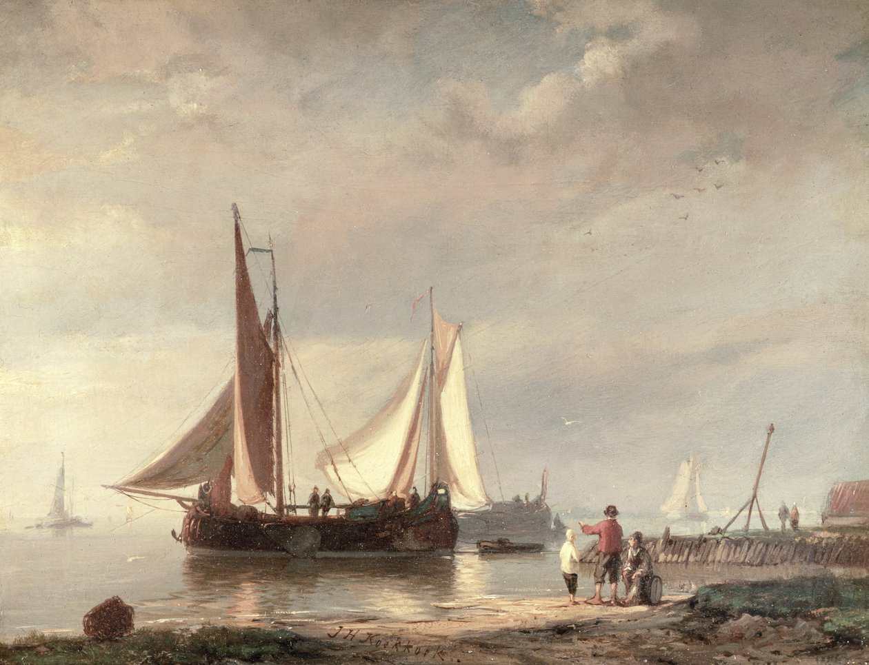 Cena do Porto (óleo) de Johannes Hermann Barend Koekkoek