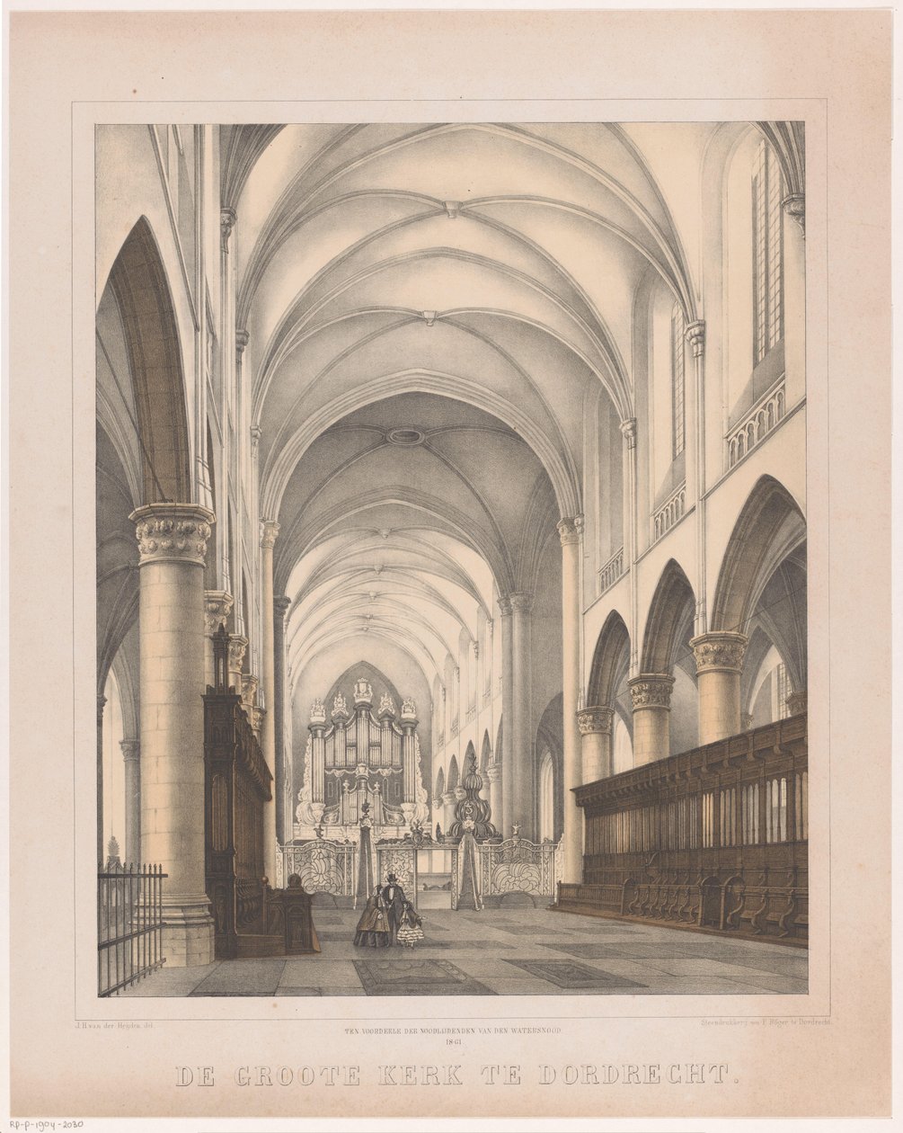 Interior da Grande Igreja em Dordrecht
A Grande Igreja em Dordrecht (título sobre o objecto) de Johannes Hermanus van der Heijden