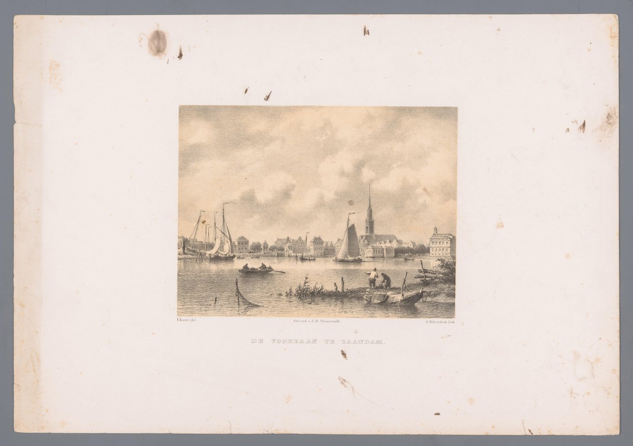 Voorzaan em Zaandam De Voorzaan em Zaandam (título no objeto) de Johannes Hilverdink