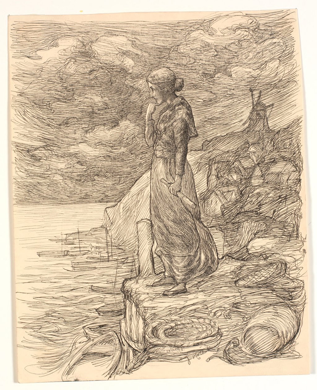 Ilustração para Alfred Tennyson "Enoch Arden" de Johannes Holbek