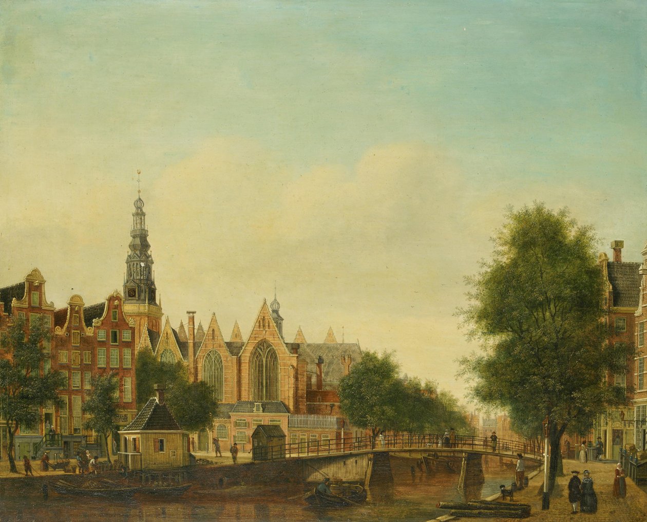 A Oude Kerk vista da Oudezijds Voorburgwal de Johannes Huibert Prins