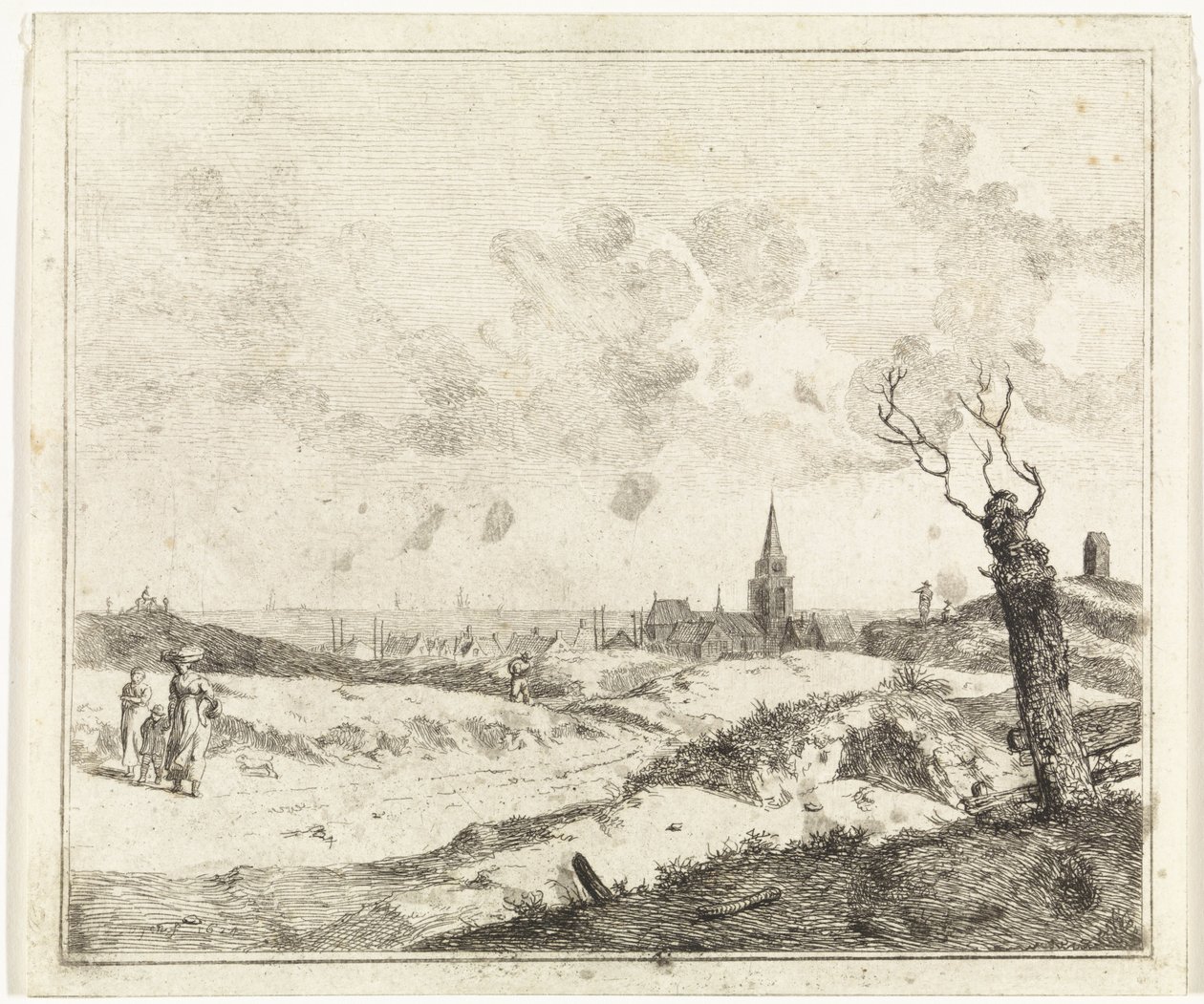 Vista de uma aldeia junto ao mar de Johannes Huibert Prins