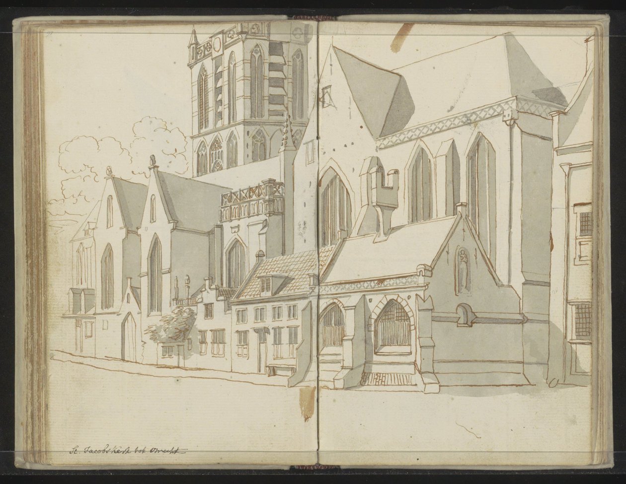 Fachada direita da Igreja Jacobi em Utrecht de Johannes Huibert Prins